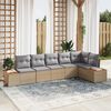 vidaXL Gartensofa-set mit Kissen 6 pcs Beige Poly Rattan