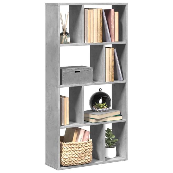 vidaXL B&uuml;cherregal Betongrau 60x20x120,5 cm Holzwerkstoff