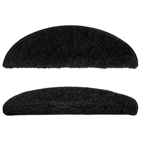 vidaXL Stufenmatten 15 Stk. 56x17x3 cm Schwarz Halbrund