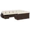 vidaXL 11-tlg. Garten-Sofagarnitur mit Kissen Braun Poly Rattan