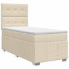 vidaXL Boxspringbett mit Matratze mit Kopfteil Creme 90 x 200 cm Stoff