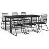 vidaXL 7-tlg. Garten-Essgruppe Schwarz PVC-Rattan