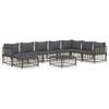 vidaXL 9-tlg. Garten-Lounge-Set mit Kissen Anthrazit Poly Rattan