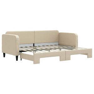 vidaXL Tagesbett Ausziehbar Creme 80x200 cm Stoff