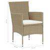 vidaXL 7-tlg. Garten-Essgruppe mit Kissen Poly Rattan Beige
