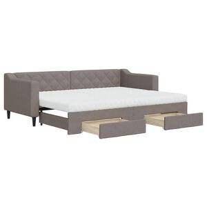 vidaXL Tagesbett Ausziehbar mit Schubladen Taupe 80x200 cm Stoff