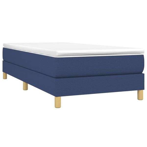 vidaXL Boxspringbett mit Matratze Blau 80x200 cm Stoff