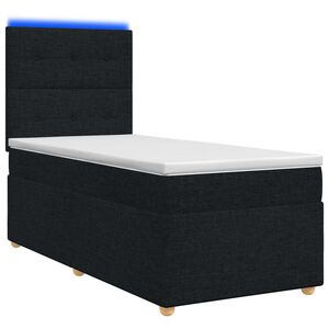 vidaXL Boxspringbett mit Matratze Schwarz 90 x 190 cm Stoff