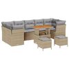 vidaXL Garten-Sofa-Set 10 pcs Beige und Hellgrau 90 x 55 x 71 cm