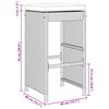 vidaXL Garten-Barhocker mit Kissen 2 Stk. Grau Poly Rattan