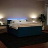 vidaXL Boxspringbett mit Matratze Blau 200x200 cm Samt