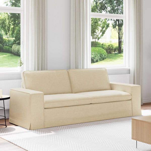vidaXL Sofa 180cm Creme Metall