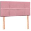 vidaXL Boxspringbett mit Matratze Rosa 100x220 cm Samt