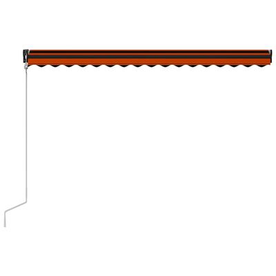 vidaXL Einziehbare Markise mit Windsensor & LED 450x300cm Orange Braun