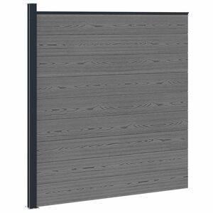 vidaXL Zaunelement WPC und Aluminium Grau