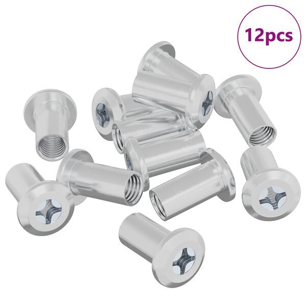 vidaXL Sicherungsmutter 12 pcs Nickel M6 x 15 mm Stahl