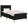 vidaXL Bettgestell mit Matratze mit Kopfteil Schwarz 90 x 190 cm Stoff