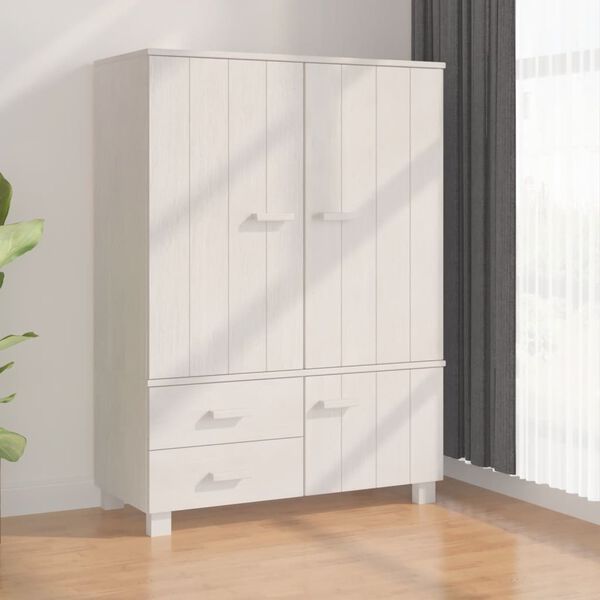vidaXL Kleiderschrank HAMAR Weiß 99x45x137 cm Massivholz Kiefer