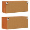 vidaXL Wandschrank mit Regal mit T&uuml;r 2 pcs Wachsbraun 80 x 30 x 35 cm