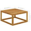 vidaXL 5-tlg. Garten-Lounge-Set mit Auflagen Creme Massivholz Akazie