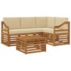 vidaXL Outdoor-Sofagarnitur 5 stk. Natur und Beige Polyester