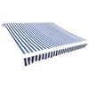 vidaXL Markisenbespannung Canvas Blau & Wei&szlig; 5x3 m