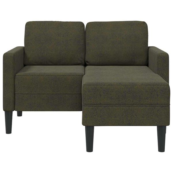 vidaXL 2er-Sofa mit Chaiselongue L-Form Armeegrün 125 cm Kunstleder