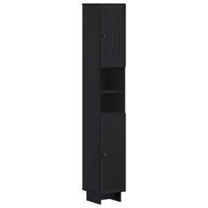vidaXL Badezimmerschrank mit offenem Regal EDE Schwarz