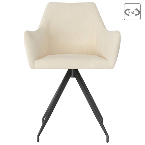 vidaXL Esszimmerst&uuml;hle 2 Stk. Creme Samt