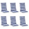 vidaXL Outdoor-Kissen 6 stk. Stoff Blau und Wei&szlig; 120 x 50 x 7 cm