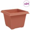 vidaXL Quadratischer Blumentopf 24 pcs Ziegelrot 23 x 23 x 17,5 cm