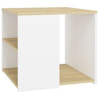 vidaXL Beistelltisch Sonoma-Eiche Weiß 50x50x45 cm Holzwerkstoff