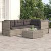 vidaXL 4-tlg. Garten-Lounge-Set mit Kissen Grau Poly Rattan