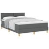 vidaXL Boxspringbett mit Matratze Dunkelgrau 140 x 190 cm Stoff