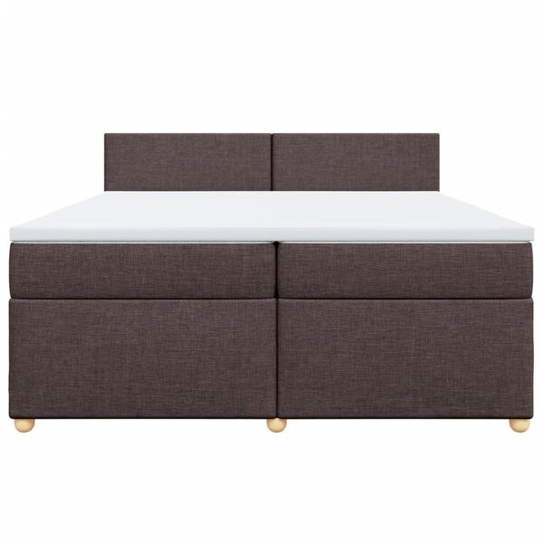 vidaXL Boxspringbett mit Matratze Dunkelbraun 200x200 cm Stoff