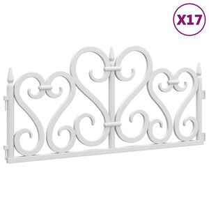 vidaXL Rasenkanten 17 Stk. Wei&szlig; 10 m PP
