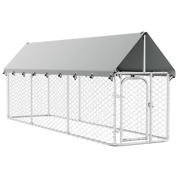vidaXL Outdoor-Hundezwinger mit Dach 400x100x150 cm