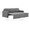 vidaXL Modulares 3-Sitzer-Schlafsofa Hellgrau Stoff