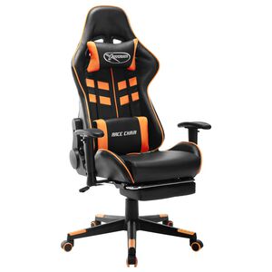 vidaXL Gaming-Stuhl mit Fu&szlig;st&uuml;tze Schwarz und Orange Kunstleder