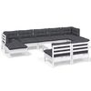 vidaXL 10-tlg. Garten-Lounge-Set mit Kissen Wei&szlig; Kiefernholz