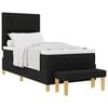 vidaXL Boxspringbett mit Kopfteil Schwarz 190 x 90 cm Stoff