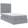 vidaXL Bett mit Stauraum und LED Hellgrau 90 x 190 cm Polyester