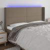 vidaXL LED Kopfteil Taupe 183x16x118/128 cm Stoff