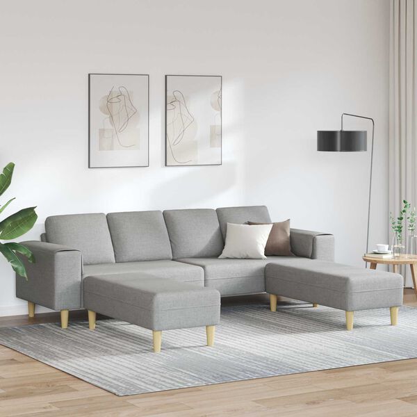 vidaXL Wohnzimmer Couch 3 pcs Wolkengrau Polyester