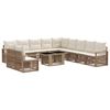 vidaXL Gartensofa-set 12 stk. Beige und Cremewei&szlig; Poly-Rattan