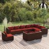 vidaXL 10-tlg. Garten-Lounge-Set mit Kissen Poly Rattan Braun