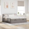 vidaXL Ottoman-Bett mit Matratzen Taupe 180x200 cm Stoff