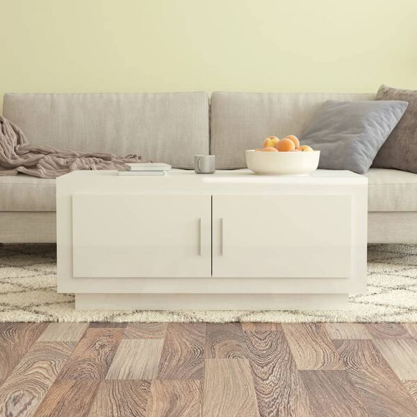 vidaXL Couchtisch Hochglanz-Wei&szlig; 102x50x45 cm Holzwerkstoff