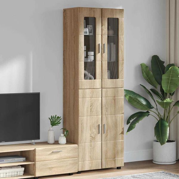 vidaXL Highboard mit Regal Sonoma-Eiche 60 x 35 x 182 cm Holzwerkstoff