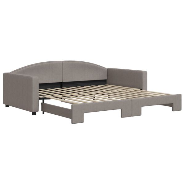 vidaXL Tagesbett Ausziehbar Taupe 100x200 cm Stoff